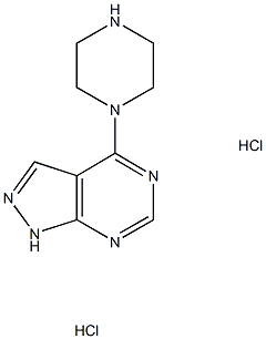 4-(1-Piperazinyl)-1H-pyrazolo[3,4-d]pyrimidine dihydrochloride Structure