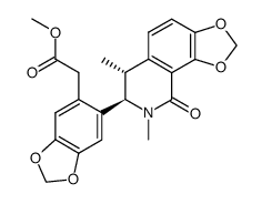 (+/-)-trans-N-methyl-3-<2-<(methoxycarbonyl)methyl>-4,5-(methylenedioxy)phenyl>-4-methyl-7,8-(methylenedioxy)-3,4-dihydro-1(2H)-isoquinolone Structure