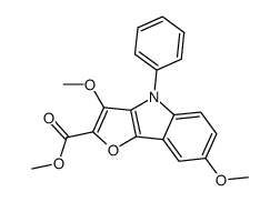 3,7-dimethoxy-4-phenyl-4H-furo<3,2-b>indole-2-carboxylic acid methyl ester结构式