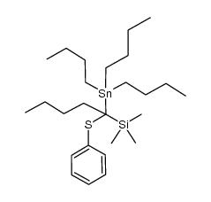 1-phenylthio-1-tributylstannyl-1-trimethylsilylpentane结构式