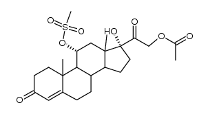 21-Acetoxy-17α-hydroxy-11α-methansulfonyloxy-pregn-4-en-3,20-dion Structure