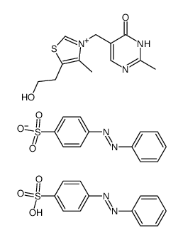 5-(2-hydroxy-ethyl)-4-methyl-3-(2-methyl-6-oxo-1,6-dihydro-pyrimidin-5-ylmethyl)-thiazolium, bis-(4-phenylazo-benzenesulfonate ) Structure