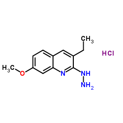 3-Ethyl-2-hydrazino-7-methoxyquinoline hydrochloride Structure