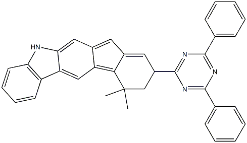 5-(4,6-diphenyl-1,3,5-triazin-2-yl)-7,7-dimethyl-5,7-dihydroindeno[2,1-b]carbazole Structure