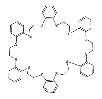 2,3,8,9,14,15,20,21,26,27,32,33-hexabenzo-1,4,7,10,13,16,19,22,25,28,31,34-dodecathiacyclohexatriaconta-2,8,14,20,26,32-hexaene Structure