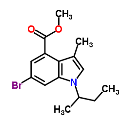 Methyl 6-bromo-1-sec-butyl-3-methyl-1H-indole-4-carboxylate structure