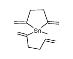 1-(2-hexa-1,5-dienyl)-1-methyl-2,5-bis(methylene)stannolane结构式