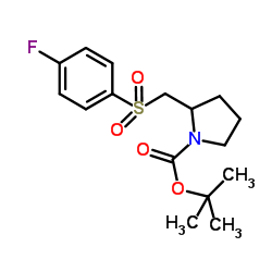 2-(4-Fluoro-benzenesulfonylmethyl)-pyrrolidine-1-carboxylic acid tert-butyl ester Structure