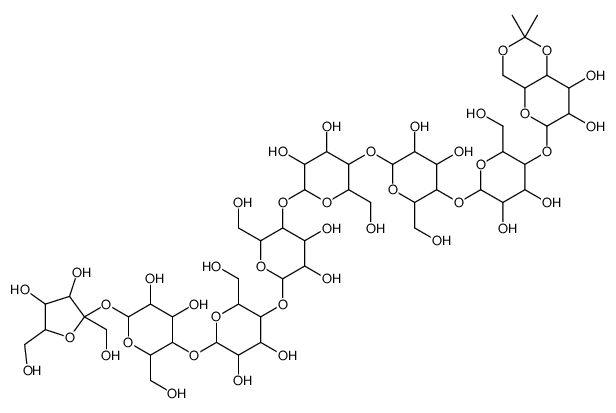 O-(4,6-O-Isopropylidene-alpha-glucopyranosyl)-(1-4)-(O-alpha-glucopyra nosyl-(1-4))(5)-O-alpha-glucopyranosyl-(1-2)-alpha-fructofuranoside Structure