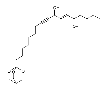 (E)-11,14-dihydroxy-12-octadecen-9-ynoic acid 1,1',1''-neopentanetriyl ortho ester结构式