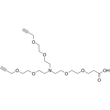 N-(PEG2-C2-acid)-N-bis(PEG2-propargyl)结构式