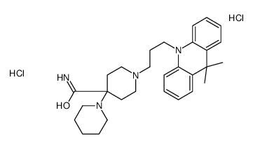 1-[3-(9,9-dimethylacridin-10-yl)propyl]-4-piperidin-1-ium-1-ylpiperidin-1-ium-4-carboxamide,dichloride结构式