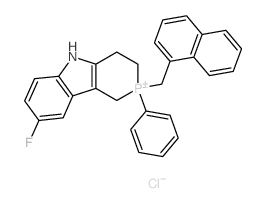 8-fluoro-2-(naphthalen-1-ylmethyl)-2-phenyl-1,3,4,5-tetrahydrophosphinino[4,3-b]indol-2-ium,chloride结构式