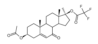 3β-Acetoxy-17α-methyl-17β-trifluoracetoxy-androst-5-en-7-on Structure