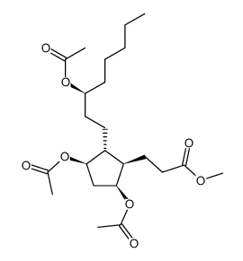 3,5-Bis(acetyloxy)-2-[3-(acetyloxy)octyl]cyclopentanepropanoic acid methyl ester structure