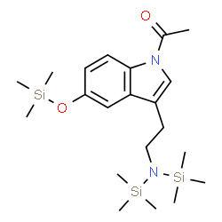 N,N-Bis(trimethylsilyl)-1-acetyl-5-[(trimethylsilyl)oxy]-1H-indole-3-ethanamine结构式