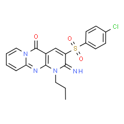 3-[(4-Chlorophenyl)sulfonyl]-2-imino-1-propyl-1,2-dihydro-5H-dipyrido[1,2-a:2',3'-d]pyrimidin-5-one structure