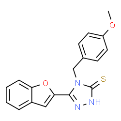 3H-1,2,4-Triazole-3-thione,5-(2-benzofuranyl)-2,4-dihydro-4-[(4-methoxyphenyl)methyl]-(9CI)结构式