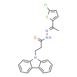 (E)-3-(9H-carbazol-9-yl)-N-(1-(5-chlorothiophen-2-yl)ethylidene)propanehydrazide结构式