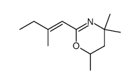 4,4,6-trimethyl-2-(2-methyl-but-1-enyl)-5,6-dihydro-4H-[1,3]oxazine结构式