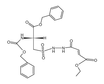 ethyl (R,E)-4-(2-((3-(benzyloxy)-2-(((benzyloxy)carbonyl)amino)-3-oxopropyl)sulfonyl)hydrazinyl)-4-oxobut-2-enoate Structure