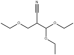 3,3-diethoxy-2-(ethoxymethyl)propanenitrile structure