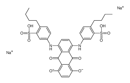 disodium 3,3'-[(9,10-dihydro-5,8-dihydroxy-9,10-dioxo-1,4-anthrylene)diimino]bis[6-butylbenzenesulphonate] structure