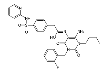 Benzeneacetamide,N-[6-amino-1-butyl-3-[(2-fluorophenyl)methyl]-1,2,3,4-tetrahydro-2,4-dioxo-5-pyrimidinyl]-4-[(2-pyridinylamino)sulfonyl]- structure