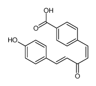 4-[5-(4-hydroxyphenyl)-3-oxopenta-1,4-dienyl]benzoic acid structure