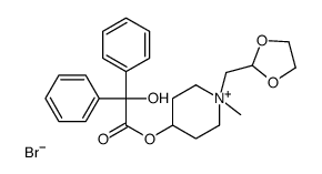 [1-(1,3-dioxolan-2-ylmethyl)-1-methylpiperidin-1-ium-4-yl] 2-hydroxy-2,2-diphenylacetate,bromide结构式