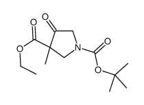 3-Methyl-4-oxo-1,3-pyrrolidinedicarboxylic acid 1-(tert-butyl) 3-ethyl ester Structure