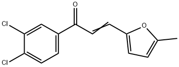 (2E)-1-(3,4-二氯苯基)-3-(5-甲基呋喃-2-基)丙-2-烯-1-酮结构式