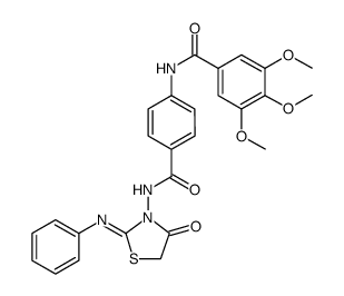 Benzamide, 3,4,5-trimethoxy-N-[4-[[[4-oxo-2-(phenylimino)-3-thiazolidinyl]amino]carbonyl]phenyl] Structure