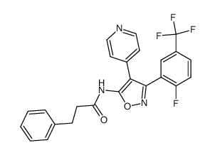 3-(2-Fluoro-5-trifluoromethylphenyl)-5-(3-phenylpropionylamino)-4-(4-pyridyl)isoxazole Structure