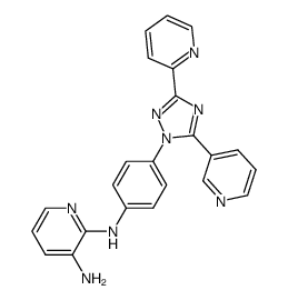 N2-(4-(3-(pyridin-2-yl)-5-(pyridin-3-yl)-1H-1,2,4-triazol-1-yl)phenyl)pyridine-2,3-diamine结构式