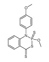 2-methoxy-1-(4-methoxy-phenyl)-2-thioxo-1,2-dihydro-2λ5-benzo[d][1,3,2]thiazaphosphinine-4-thione Structure