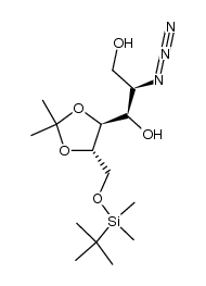 (2R,3R,4S,5S)-2-azido-6-<(tert-butyldimethylsilyl)oxy>-4,5-(isopropylidenedioxy)hexane-1,3-diol Structure