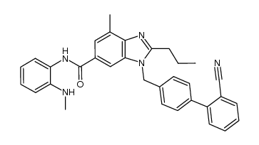 7-methyl-N-(2-methylamino)-phenyl-2-propyl-3-(2'-cyano-4"-ylmethylbiphenyl)-3H-benzimidazole-5-carboxamide Structure