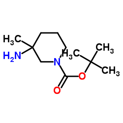 3-氨基-1-叔丁氧羰基-3-甲基哌啶结构式