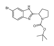 S-1-Pyrrolidinecarboxylic acid, 2-(6-bromo-1H-benzimidazol-2-yl)-, 1,1-dimethyleth Structure