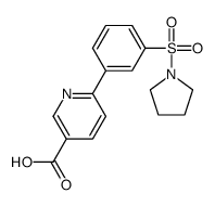 6-(3-pyrrolidin-1-ylsulfonylphenyl)pyridine-3-carboxylic acid结构式