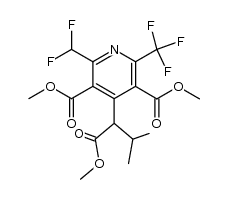 dimethyl 2-(difluoromethyl)-4-(1-methoxy-3-methyl-1-oxobutan-2-yl)-6-(trifluoromethyl)pyridine-3,5-dicarboxylate Structure