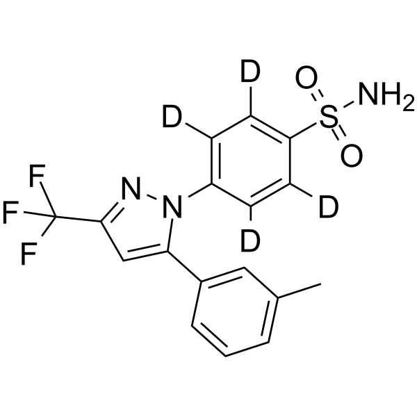 4-Desmethyl-3-methyl Celecoxib-d4结构式