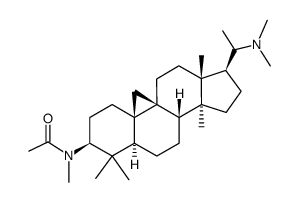 N-[(20S)-20-(Dimethylamino)-4,4,14-trimethyl-9,19-cyclo-5α-pregnan-3β-yl]-N-methylacetamide结构式