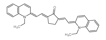 2,5-BIS((E)-2-[1-ETHYL-2(1H)-QUINOLINYLIDENE]ETHYLIDENE)CYCLOPENTANONE结构式