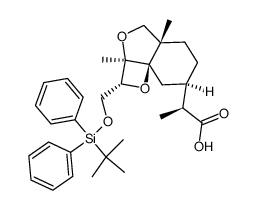 (3R,4R,5R,11S)-2-tert-butyl(diphenyl)silyloxy-1,4:3,5-diepoxy-1,2-secoeudesman-13-oic acid Structure