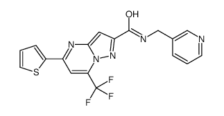 N-(pyridin-3-ylmethyl)-5-thiophen-2-yl-7-(trifluoromethyl)pyrazolo[1,5-a]pyrimidine-2-carboxamide结构式