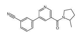 3-[5-(2-methylpyrrolidine-1-carbonyl)pyridin-3-yl]benzonitrile结构式