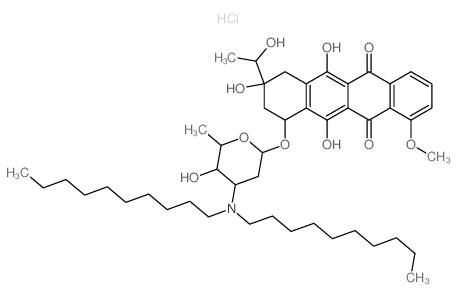 10-[4-(didecylamino)-5-hydroxy-6-methyl-oxan-2-yl]oxy-6,8,11-trihydroxy-8-(1-hydroxyethyl)-1-methoxy-9,10-dihydro-7H-tetracene-5,12-dione Structure