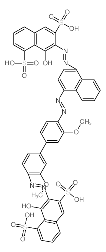 7-[[2-methoxy-4-[3-methoxy-4-[4-[2-(1-oxo-3,8-disulfo-naphthalen-2-ylidene)hydrazinyl]naphthalen-1-yl]diazenyl-phenyl]phenyl]hydrazinylidene]-8-oxo-naphthalene-1,6-disulfonic acid结构式